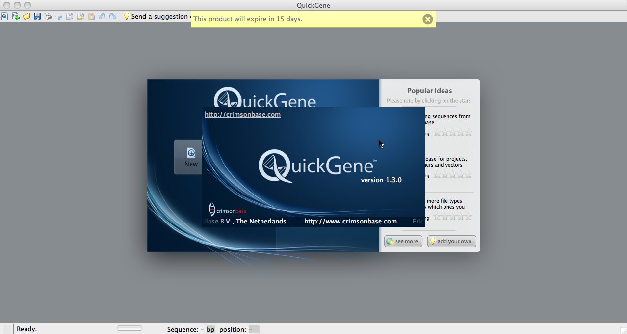 QuickGene 1.3 : Main window