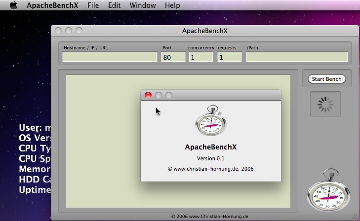 ApacheBenchX 0.1 : Main window