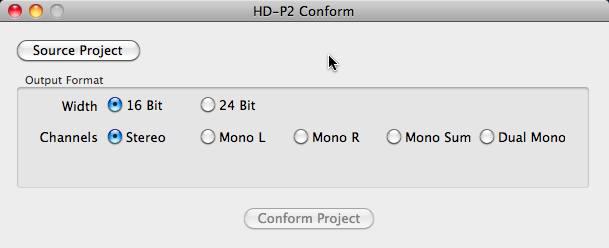 HD-P2 Conform 1.0 : Main window