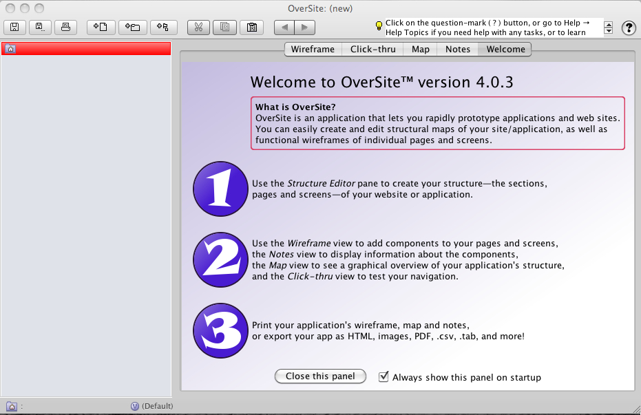 OverSite 4.0 : Main window