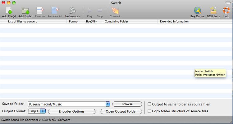 switch mp3 converter mac free