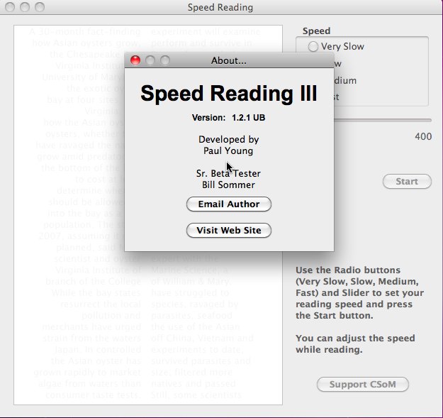 Speed Reading III 1.2 : Main window