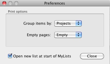 MyLists 1.1 : Preferences