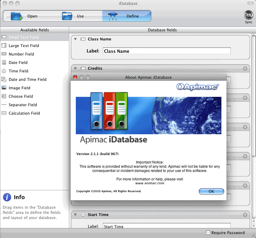 iDatabase 2.1 : Main Window