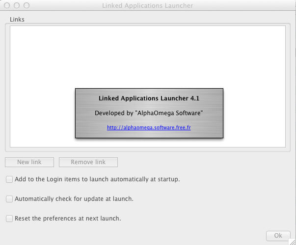 Linked Applications Launcher 4.1 : Main Window