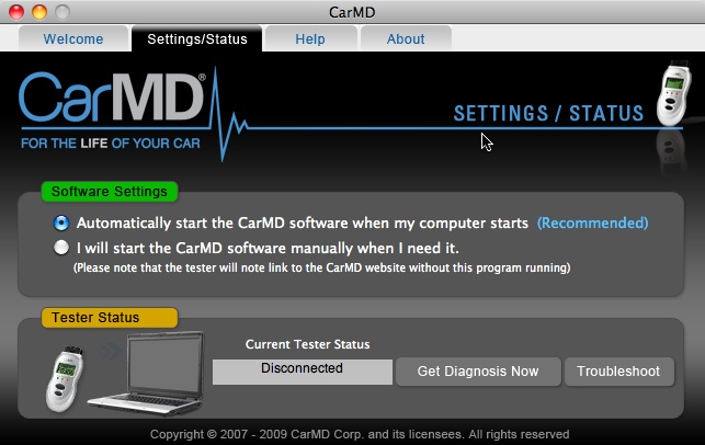 CarMD 3.0 : Program Window