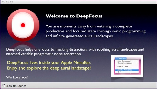 DeepFocus - Aural Productivity and Concentratio... 2.0 : Main window