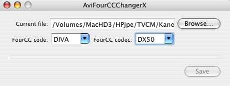 AviFourCCChangerX 0.1 : Main window
