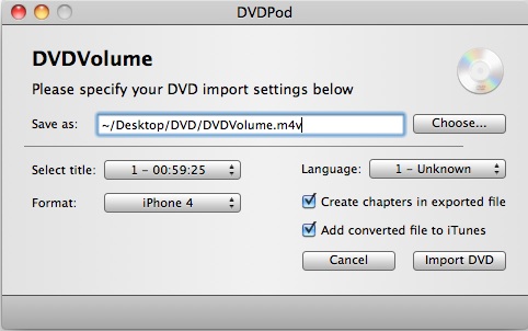 DVDPop 1.1 : Main window