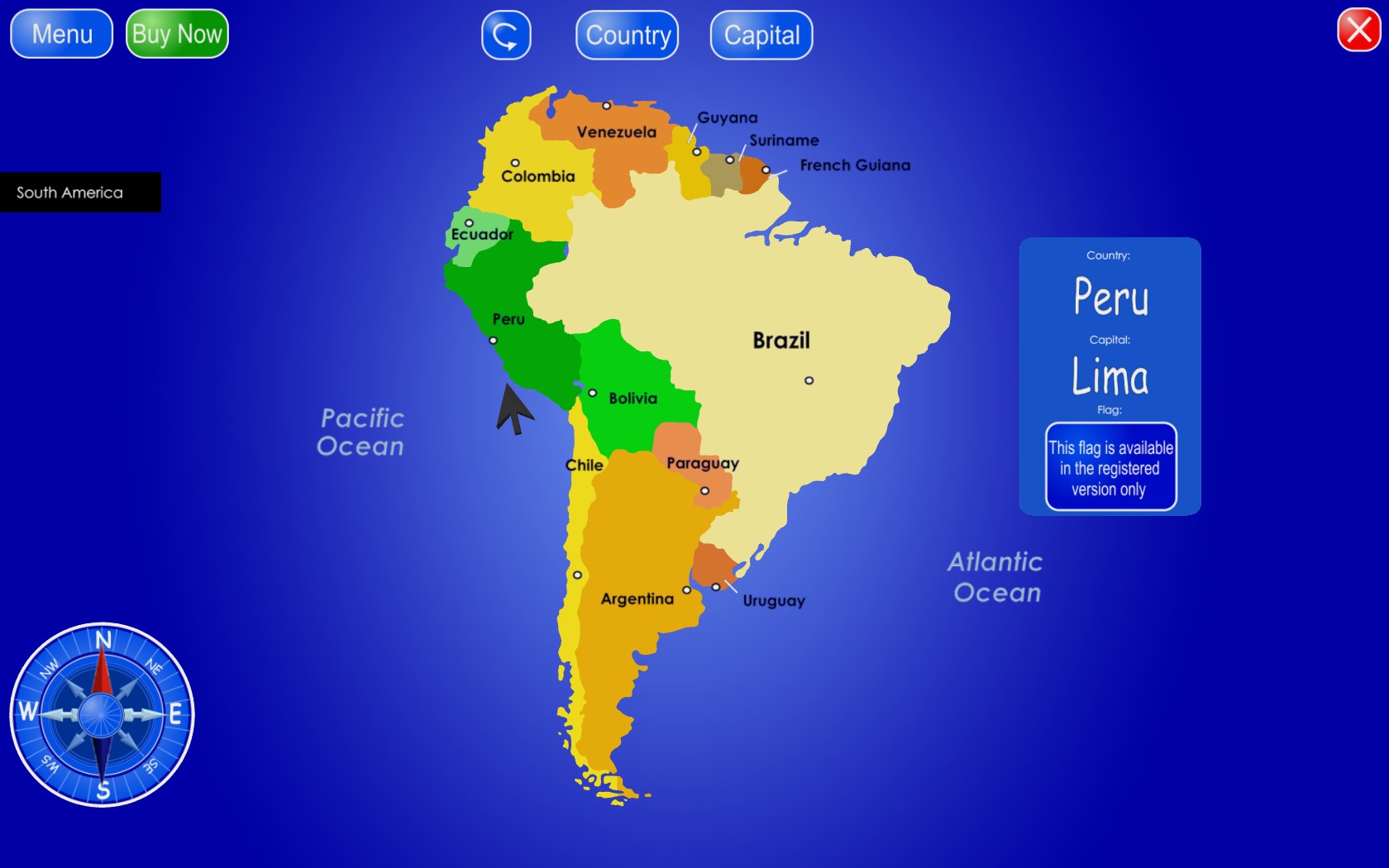 Countries and Capitals 1.2 : South America