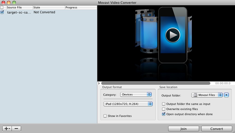 Movavi Video Converter 2.8 : Main window