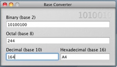 Base Converter 1.0 : Main window