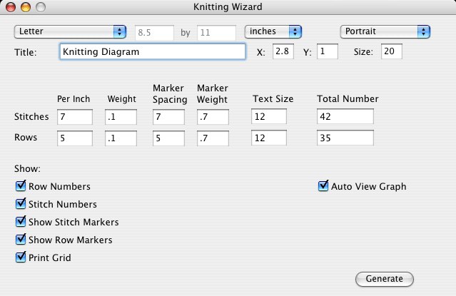 Knitting Wizard 1.1 : Main window