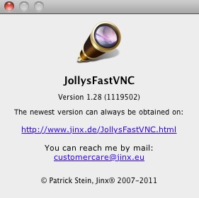 JollysFastVNC 1.2 : About window
