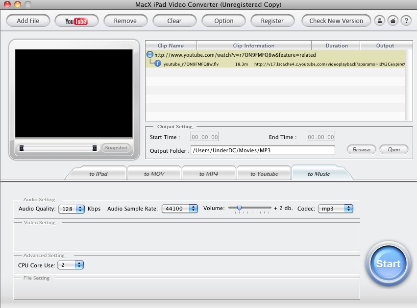 MacX iPad Video Converter 3.1 : Main window