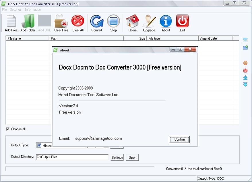 Docx Docm to Doc Converter 3000 7.4 : Program Info