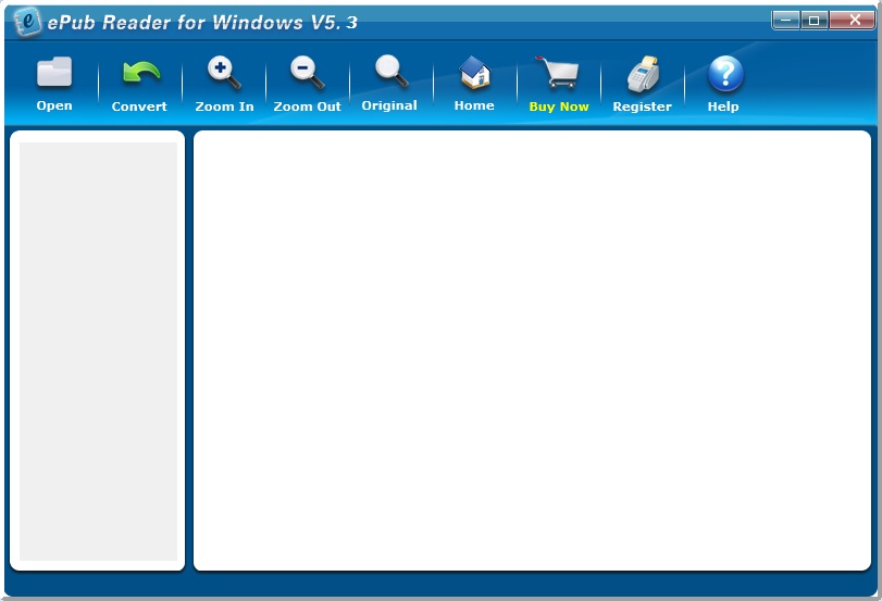 Epub Reader for Windows 5.4 : Main Interface