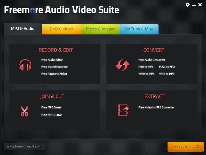 Freemore Audio Video Suite 6.2 : Main Window