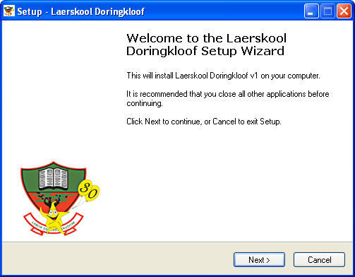 Laerskool Doringkloof Primary 1.0 : Setup Window