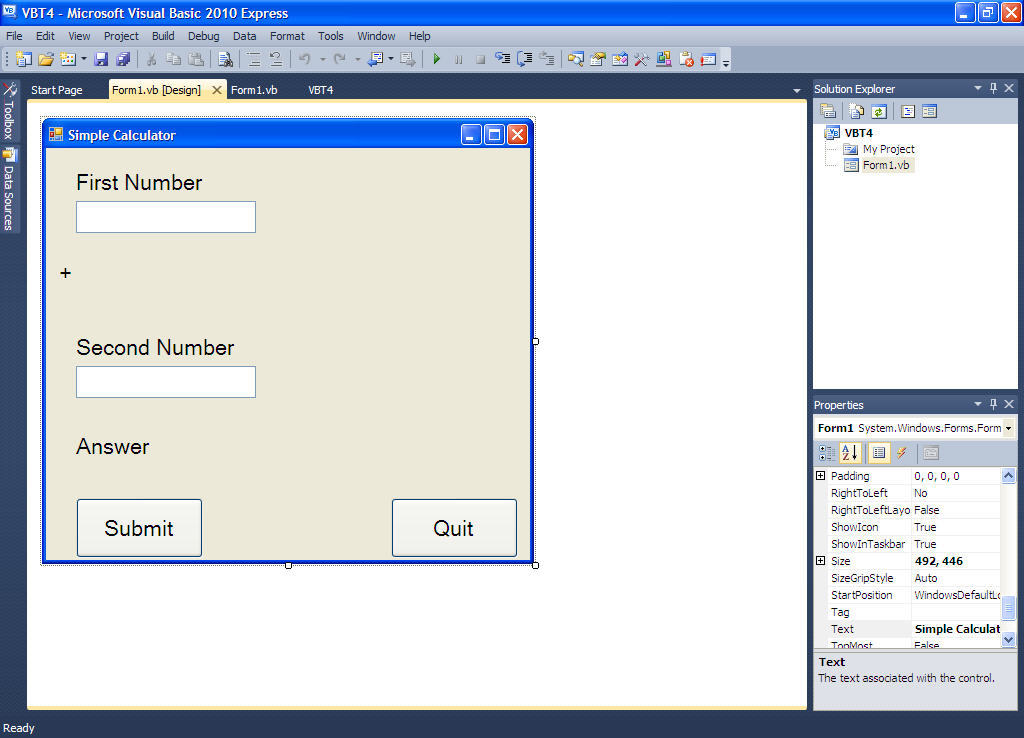 Microsoft Visual Basic 2010 Express 10.0 : Form Editor