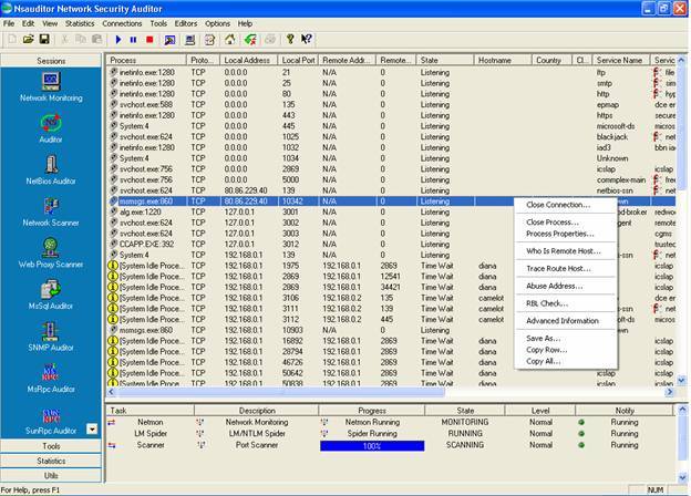 Nsauditor Network Security Auditor 2.8 : Main Window