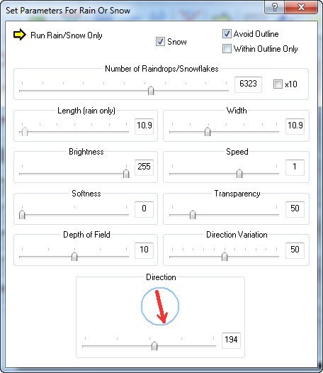 Sqirlz Water Reflections 2.6 : Setting Parameters For Rain/Snow