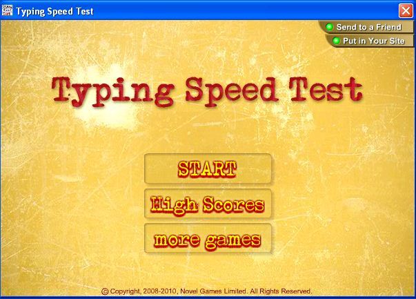 Typing Speed Test 1.1 : Main menu