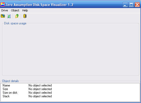 Zero Assumption Disk Space Visualizer 1.2 : Main window