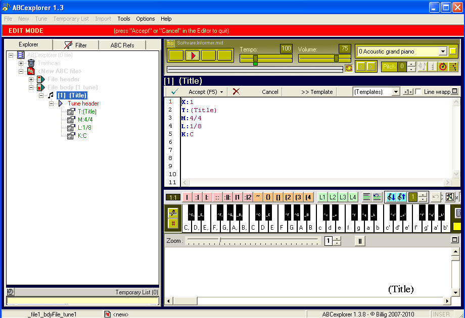 ABCexplorer 1.3 : Main window