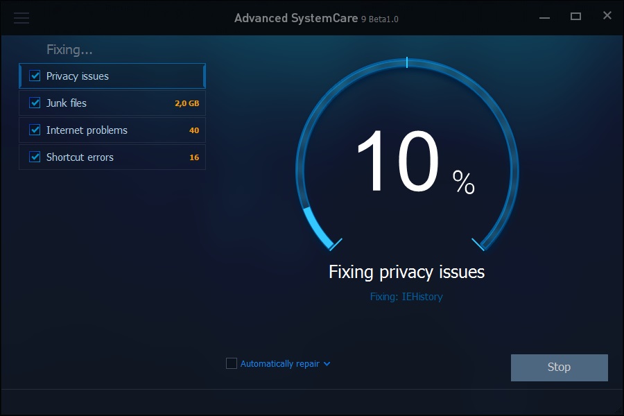 Advanced SystemCare 9.0 beta : Fixing Issues