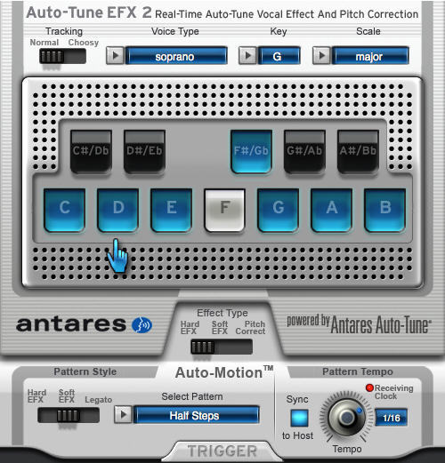 Auto-Tune EFX VST 2.0 : Main window