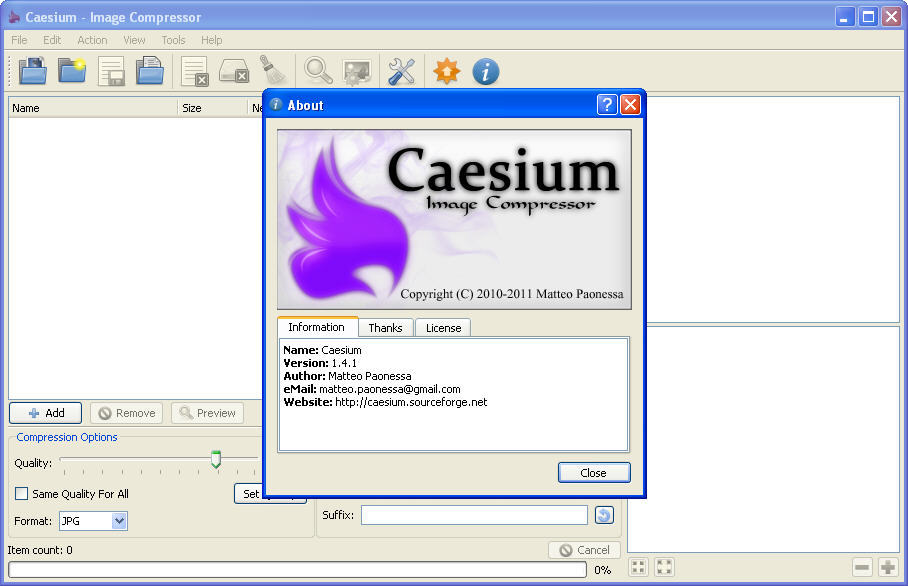 Caesium 1.4 : main view