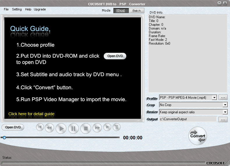 Cucusoft DVD to iPod/PSP + iPod/PSP Video Converter Suite 2.8 : PSP VIdeo Converter
