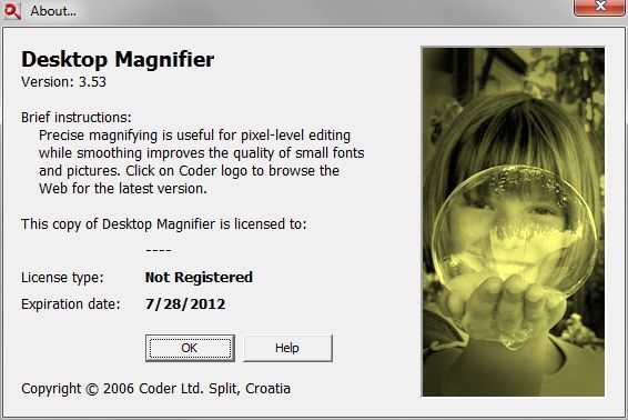 Desktop Magnifier 3.5 : About the program