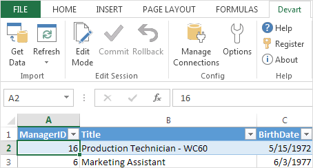 Devart Excel Add-ins 1.0 : Main Window