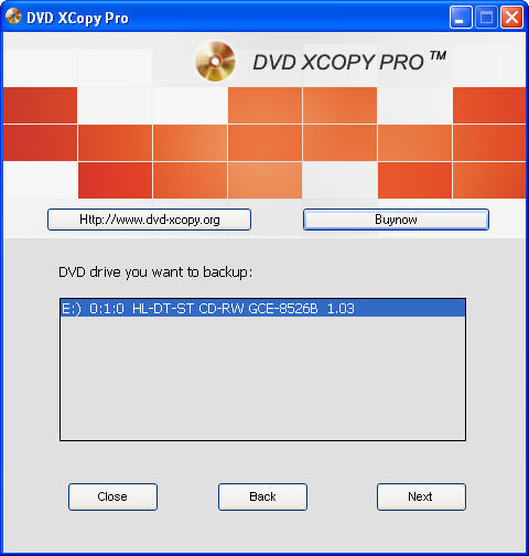 DVD X Copy : Main window