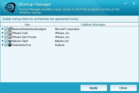 EaseUS CleanGenius for Windows 3.0 : Startup Manager