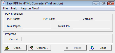 Easy PDF to HTML Converter 2.0 : general view