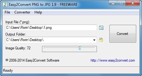 Easy2Convert PNG to JPG 1.9 : Main Window