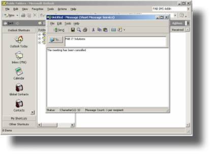 FAB SMS Addin for Microsoft Outlook 1.0 : Main Window