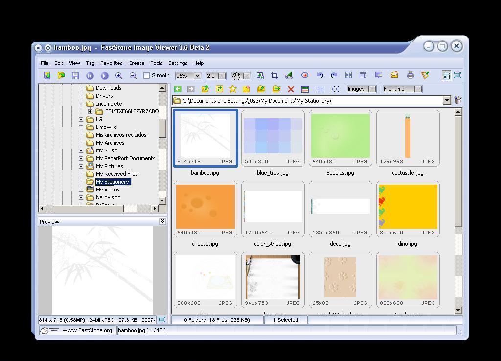 FastStone Image Viewer 3.6 : Main Screen