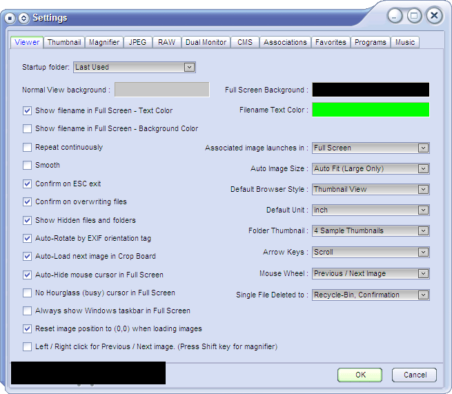 FastStone Image Viewer 3.6 : Settings