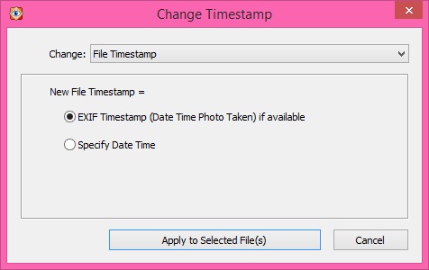 FastStone Image Viewer 5.7 : Change Timestamp