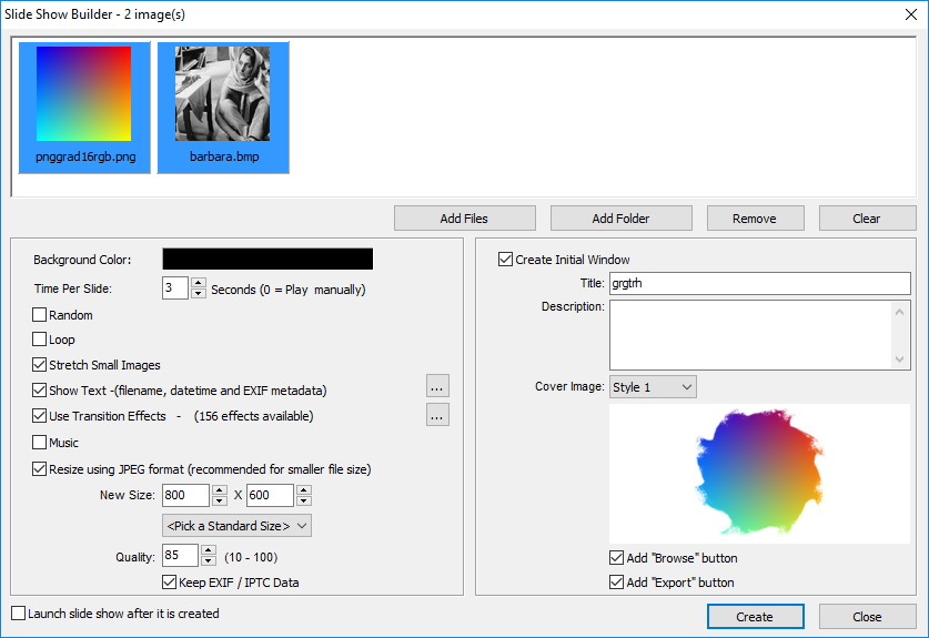 FastStone Image Viewer 6.1 : Creating Slideshow