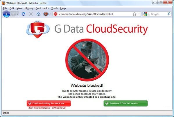 G Data CloudSecurity 1.0 : Main Window