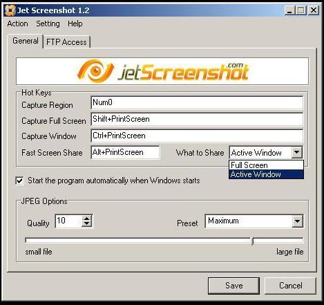 Jet Screenshot 1.2 : Software Options