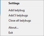 Ladybug on Desktop 1.2 : Menu