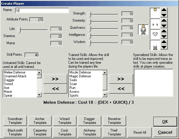 RPG World Online 0.1 : Player Creator