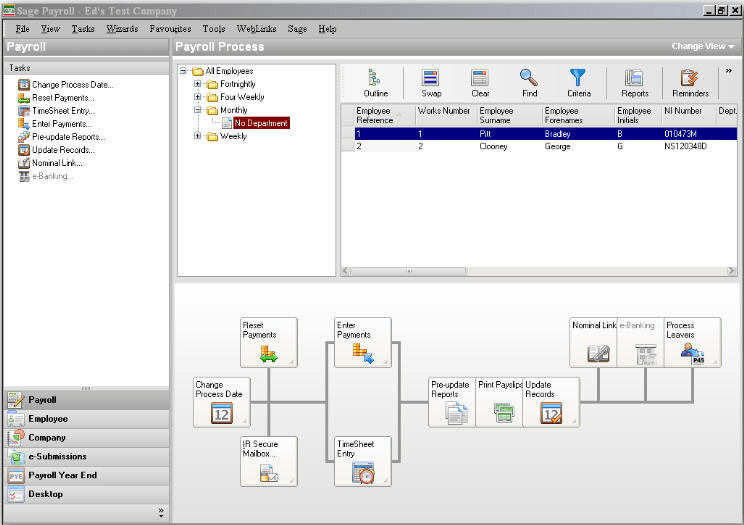 Sage 50 Payroll 6.0 : main screen