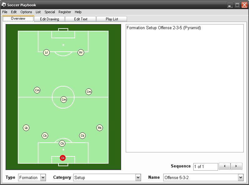 Soccer Playbook 010 010.0 : Formation sample